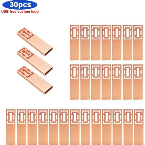 Hot Sale bulk 30pcs free logo metal USB Flash Drive Pen Drive 2.0 128gb 64gb 32gb usb stick 4gb 8gb 16gb storage devices u disk