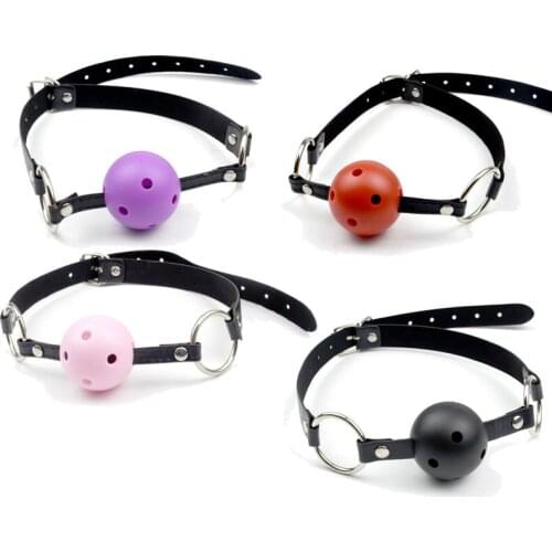 PU Leather Band Ball Mouth Gag Oral Fixation mouth stuffed Adult Games For Couples Flirting Sex Products Toys couples sex toys