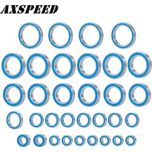 AXSPEED 33PCS/Lot Ball Bearing Kit for 1:10 Traxxas X-Maxx 8s RC Crawler Truck Car Blue Bearings Parts