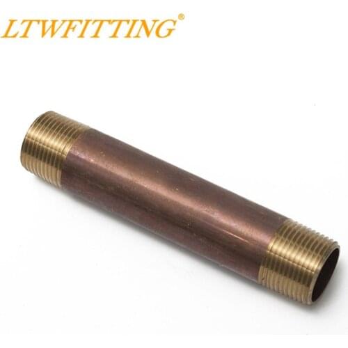 LTWFITTING Brass Pipe 5-1/2" Long Nipples Fitting 3/4" Male NPT Air Water