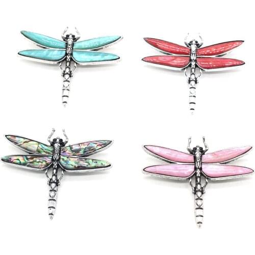 Fashion Insect Brooches Dragonfly Shape Alloy Brooch for Women Dress Coat Pin Jewelry Gifts 9 Colors Available