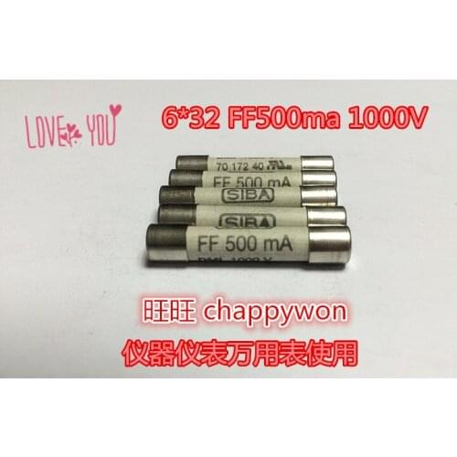 Multimeter F15BF17BF18B Fuse Tube 6x32 FF500MA 1000V 7017240