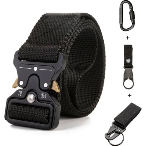 Tactical Belts Nylon Military Waist Belt with Metal Buckle Adjustable Heavy Duty Training Waist Belt Hunting Accessories