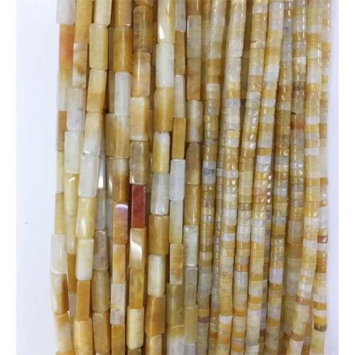 Undyed Yellow Topaz Jasper Rectangle Heishi Gemstone Flat Round Loose 2*4MM Natural Stone Beads For Jewelry Making DIY Craft