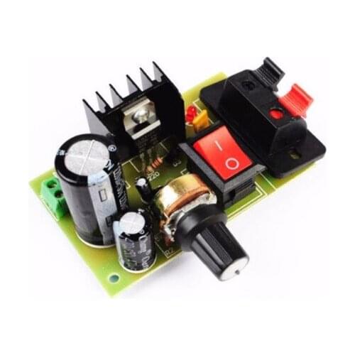 LM317 DIY Kit Step Down Power Supply Module Adjustable Voltage Regulator Switch Resettable Fuse Electrolytic Capacitor Board