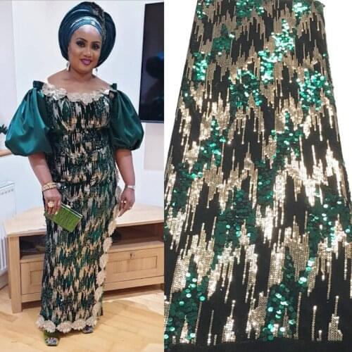 Latest Velvet Lace Fabric African Lace Fabric 2021 High Quality Lace With Sequins/ French Nigerian Lace For Party Dress X1971