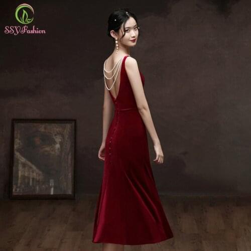 SSYFashion Women's Evening Dresses Below The Knee