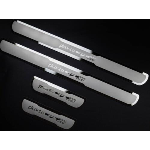 Car Styling Stainless Steel Door Sill Scuff Plate Welcome pedal for KIA PICANTO GT LINE 2015-2020 2021 4pcs