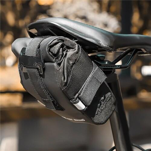 PU+polyester Fold Bicycle Bag Bike Storage Saddle Bag Cycling Seat Tail Rear Pouch Bag Saddle Bolsa Bicicleta Accessories