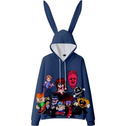 Friday Night Funkin 3D Digital Printing Bunny Ears Hoodies Sweatshirt Men/Women Pullovers Fashion Unisex Hight Quality Tops