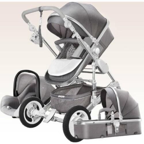 High Landscape Luxury Infant 3 in 1 stroller Baby Stroller Carriage Basket Four Wheels Stroller Baby Safe Seat