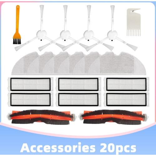 For Xiaomi Mi Robot Vacuum-Mop STYTJ01ZHM Mijia 1C/1T Dreame F9 Vacuum Cleaner Spare Parts Hepa Filter Main Brush Side Brushes