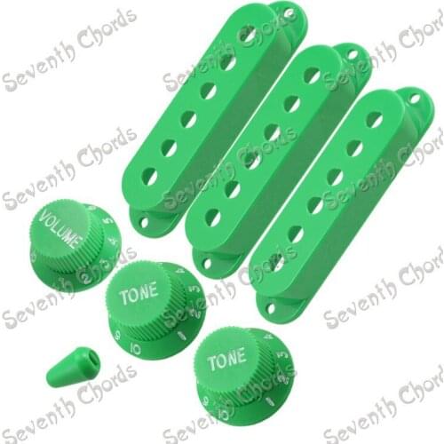 Green Guitar Parts Set Switch Tip Single Coil Pickup Cover 1 Volume 2 Tone Knobs for Electric guitar
