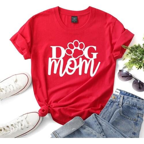 Women 2020 Summer Dog Mom T-shirt Casual Fashion Letter Print T-shirts Ladies Tops Womens Graphic Tee Oversize Female Tshirts