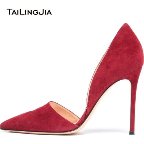 2018 Plus Size Pointed Toe Extreme Sexy Party Red Beige Heel Stiletto Womens Pumps 12cm Ladies High Heels Women Shoes Woman
