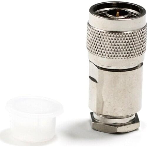 1pc N male plug RF Coax Connector Clamp RG8,RG213,LMR400 Cable Straight Nickelplated NEW wholesale