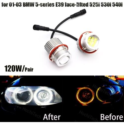 2pcs 120W Light Bulbs for 01-03 BMW 5-series E39 face-lifted 525i 530i 540i Angel Eyes Light LED Light Accessories
