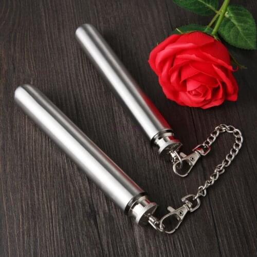 50Pcs/Lot 1.5 Oz Nunchucks Shaped Stainless Steel Whisky Hip Flasks Mini Liquor Pot Whiskey Flasks Tube Wine Bottle