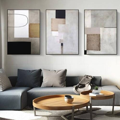 Abstract Geometric Vintage Canvas Paintings Minimalist Home Art Posters Bedroom Corridor Stickers Nordic Decoration