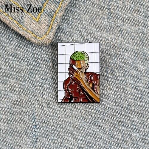 Blond Enamel Pin Custom Singer Brooches for Shirt Lapel Bag Cool Badge Music Song Jewelry Gift for Fans Friends