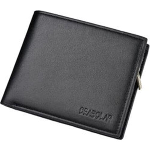 Wallet Men Short PU Leather Wallet Korean Business Tri-Fold Purses ID Card Holder Credit Card Holder Zip Coin Purse Men Wallet