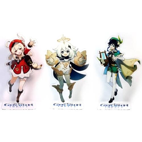 Genshin Impact characters Paimon Klee Venti acrylic standee figurines desk decoration cake topper anime