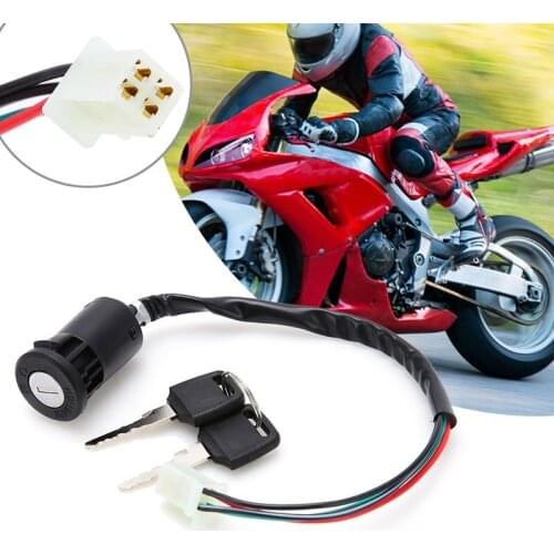 Hot sale Motorcycle Style Ignition Key Switch Lock 4 Wires For Motorcycle Motor Scooters Universal