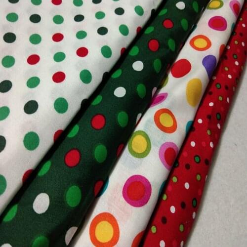 Pretty Christmas Candy Colors Polka Dot Printed Cotton Fabric 50x105cm Fabric Patchwork for Cloth Dress Party Home Decoration