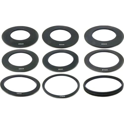 Camera Ring Adapter 9 Adapter Ring 49mm 52mm 55mm 58mm 62mm 67mm 72mm 77mm 82mm Ring + Filter Holder Set For Cokin P Series