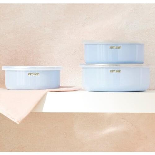 Storage Container, Storage Box, Organizer Kitchen Storage Container Blue 3 Piece Set