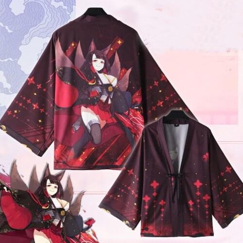 Game Azur Lane Cosplay Costume Japanese Men Women Akagi Cloak Haori Summer Casual Chiffon Kimono Yukata Halloween Party Coat