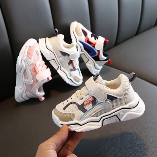 2020 new Childrens shoes boys and girls sports shoes Korean fashion breathable net shoes baby sneakers