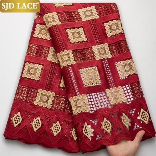 SJD LACE Unique Soft Guipure Cord Lace High Quality Water Soluble African Lace Fabric 5Yards For Nigerian Evening Dress SewA2470
