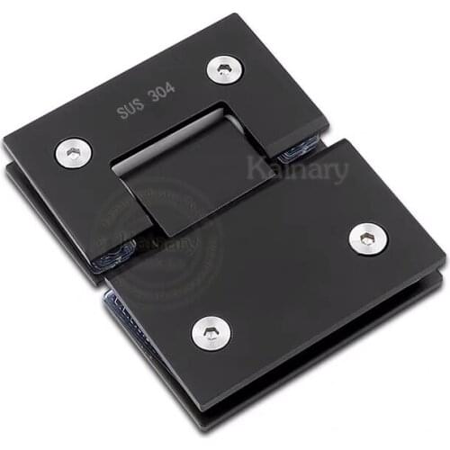 Matte black color stainless steel glass door hinge 180 ° glass connector,shower room folder,bathroom glass door fittings