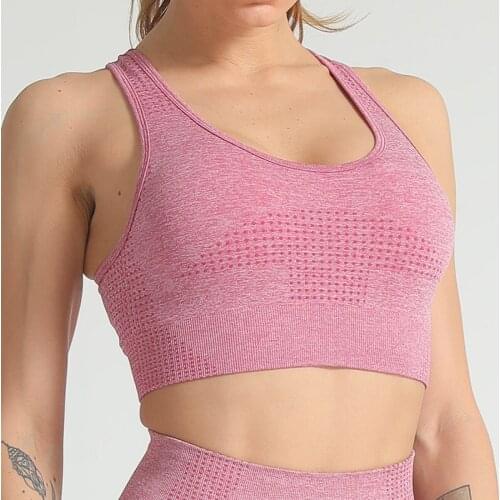 Women Fitness Tank Top With Padded Bra Female Workout Gym Wear Energy Shockproof Tank Top Female Sports Training Wear Girls Bra