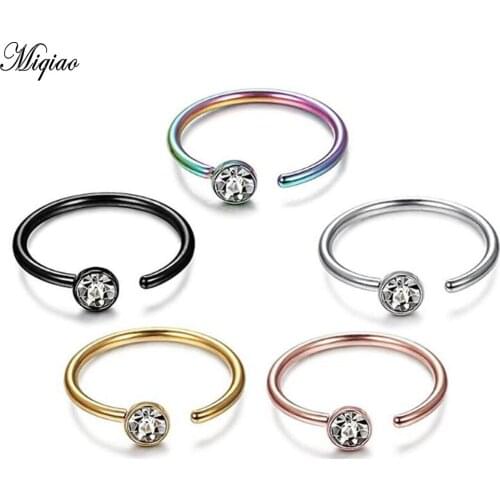 Miqiao 2 Pcs C-shaped Stainless Steel Nose Nails Fake Nose Ring Human Body Piercing Jewelry