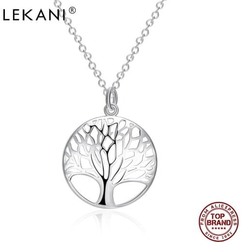 LEKANI Fashion Hollow Tree Necklace Silver Plated Woman Necklace Boutique Jewelry to Send Friends Romantic Anniversary Gifts