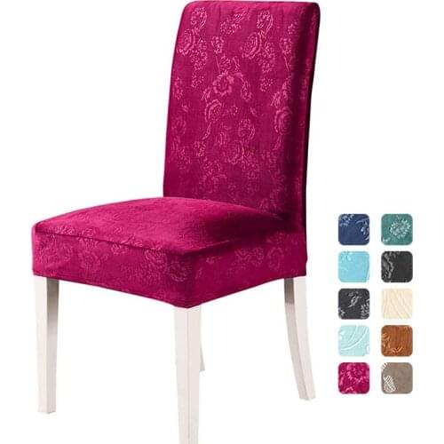Fashion Jacquard Velvet Chair Cover Spandex Printed Stretch Slipcovers for Restaurant Banquet Kitchen Party Elastic Chair Cover
