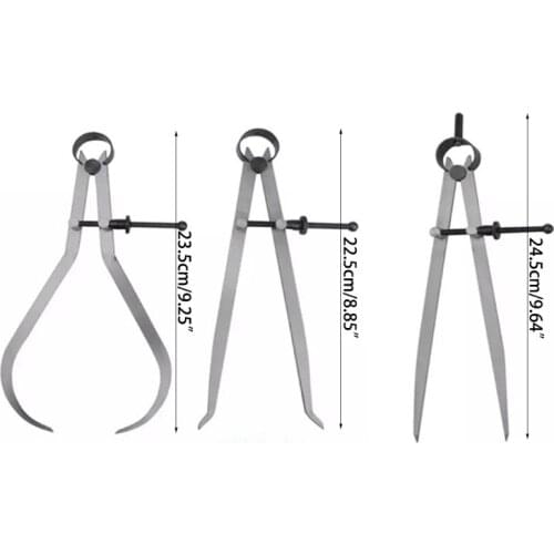 Spring Inside Outside Divider Caliper Set Measures 8 inch Machinist Tools 3-pack, 220mm Leg Length