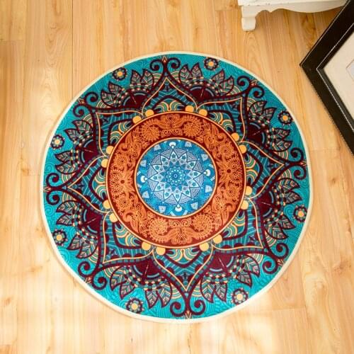 New Boho Floor Mat Cloakroom Rugs And Carpets Mandala Yoga Mat Hippie Mandala Non-slip Round Carpet For Living Room