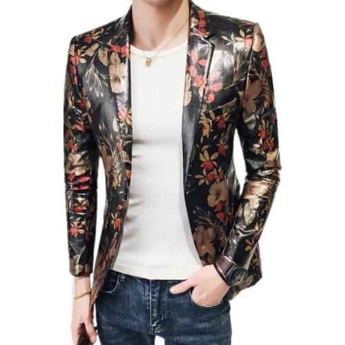 2021 Autumn Slim Fit Party Blazers High Quality Floral Men Costume Homme Americana Suit Jacket Coat M-5XL