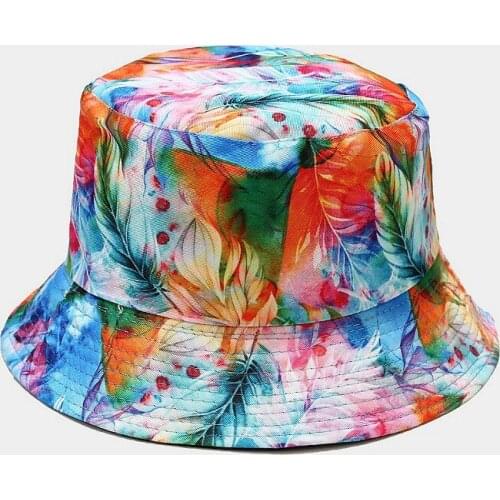 Summer Fishermans hat Bucket Hat Unisex Print flowers Fashion Bob Caps Hip Hop Gorros Men Women panama warm Bucket Hat outdoor