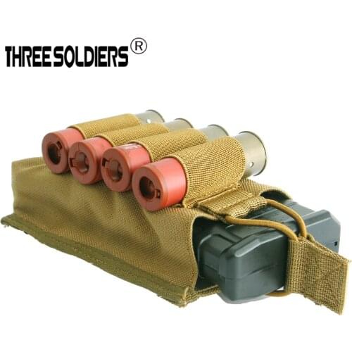 Tactical Magazine Pouch With 4 shots 12 Gauge Shot gun Shells Single 5.56mm Mag Pouch with Shot gun Strip for Hunting