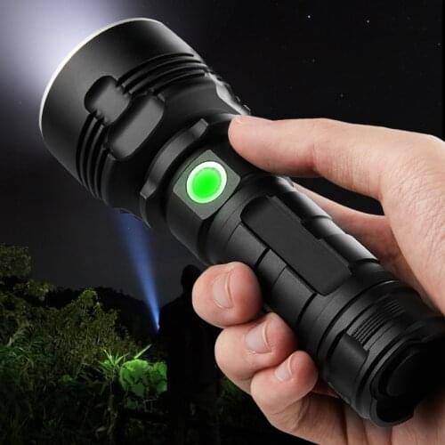 Ultra Bright LED Flashlight With 4 Core P70.2 Lamp bead 3 Lighting modes waterproof camping huting light Power by 26650 battery