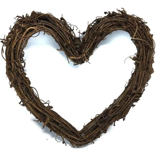 Heart-Shaped Rattan Wreaths DIY Handmade For Flower Shop Door Hanging Floral Wreath Decoration SCIE999