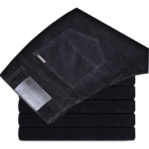 High Quality New Autumn and Winter 2019 Male Business Mens Trousers Straight Corduroy Corduroy Pants Breathable Casual Pants