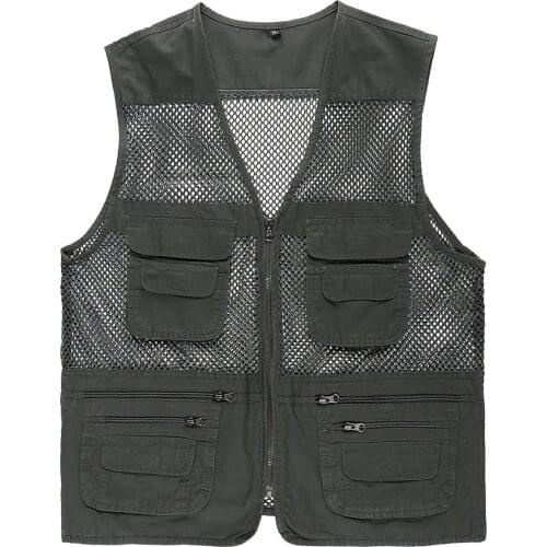 Unloading Tactical Vest Coat Fashion Mens Summer Photographer Waistcoat Mesh Work Sleeveless Jacket Tool Many Pocket Vest Male