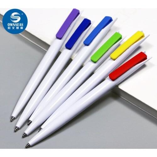 200pcs/lot Wholesale customized white cheap promotional gift ballpoint pen printing brand logo