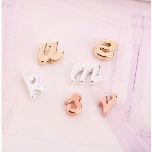 26pcs / batch A-Z Alphabet Beaded Separator Metal Alloy Shaped Letter Accessories DIY Charm Necklace Bracelet Composition