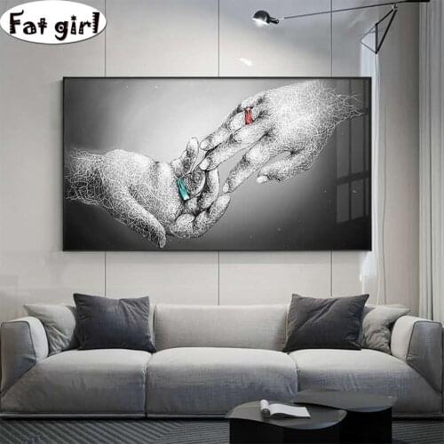 5D Diamond Embroidery Abstract art couple hands and ring pictures Diamond Mosaic Animals Diamond Painting Full Drill Wall Decor